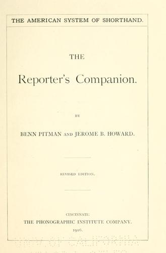 Cover for The reporter's companion