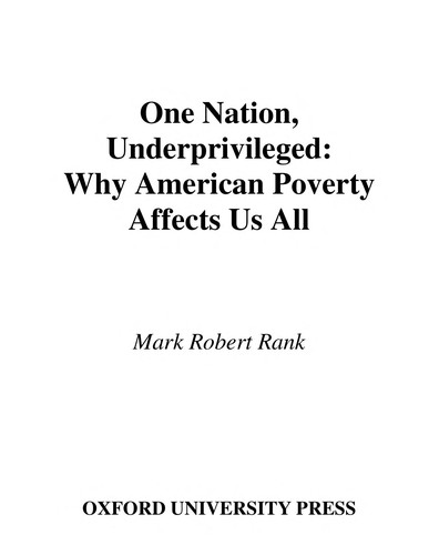 Cover for One nation, underprivileged