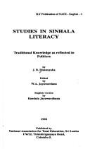 Cover for Studies in Sinhala literacy