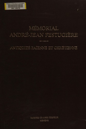 Cover for Mémorial André-Jean Festugière