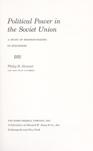 Cover for Political power in the Soviet Union