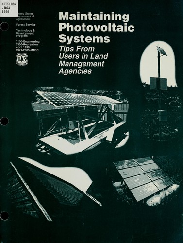 Cover for Maintaining photovoltaic systems