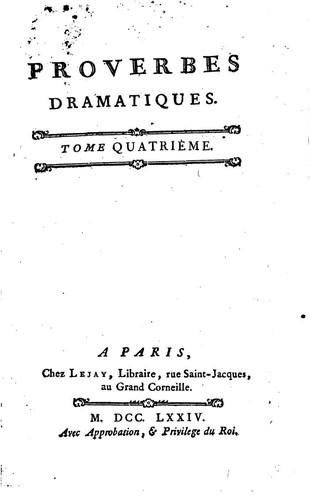Cover for Proverbes dramatiques