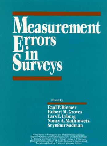 Cover for Measurement errors in surveys