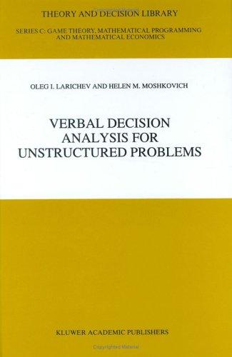 Cover for Verbal decision analysis for unstructured problems