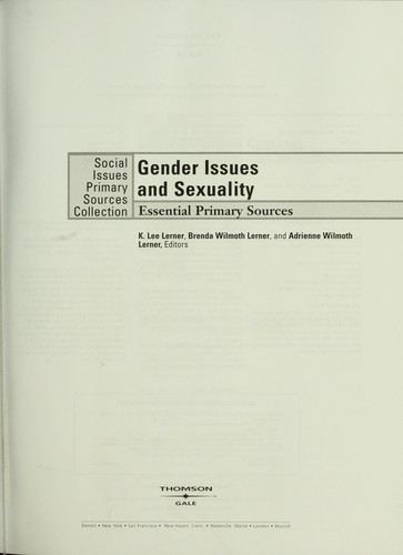 Cover for Gender issues and sexuality