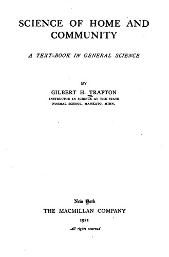 Cover for Science of home and community