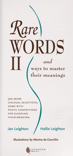 Cover for Rare words II and ways to master their meanings