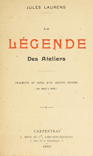 Cover for La légende des ateliers