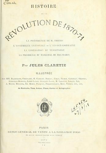Cover for Histoire de la Révolution de 1870-71