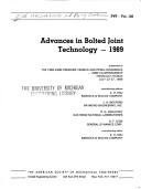 Cover for Advances in bolted joint technology, 1989