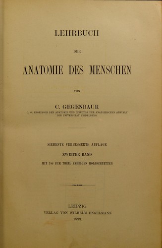Cover for Lehrbuch der Anatomie des Menschen