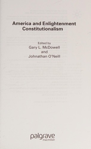 Cover for America and Enlightenment constitutionalism