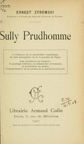 Cover for Sully Prudhomme.