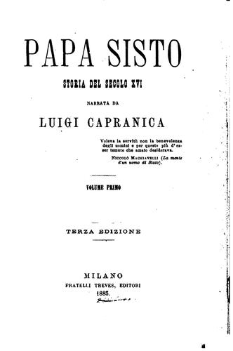 Cover for Papa Sisto: storia del secolo XVI