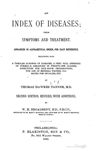 Cover for An index of diseases