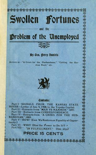 Cover for Swollen fortunes and the problems of the unemployed