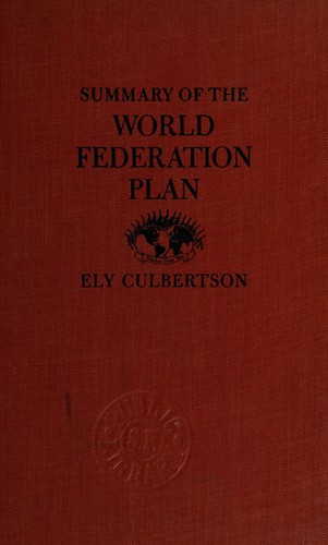 Cover for Summary of the world federation plan