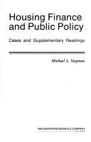 Cover for Housing finance and public policy