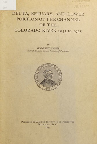 Cover for Delta, estuary, and lower portion of the channel of the Colorado River 1933 to 1935.
