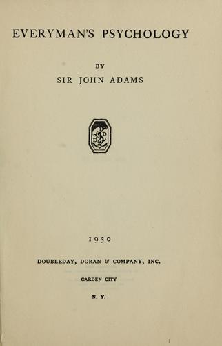 Cover for Everyman's psychology