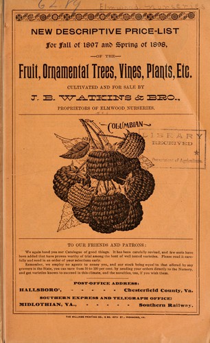 Cover for New descriptive price-list for fall of 1897 and spring of 1898 of the fruit, ornamental trees, vines, plants, etc