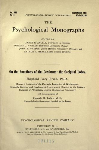 Cover for On the functions of the cerebrum