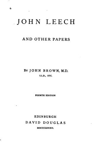 Cover for John Leech, and Other Papers