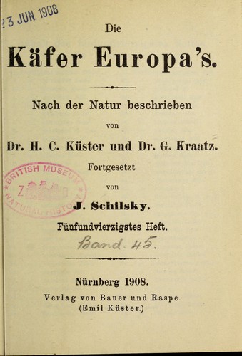 Cover for Die Käfer Europas