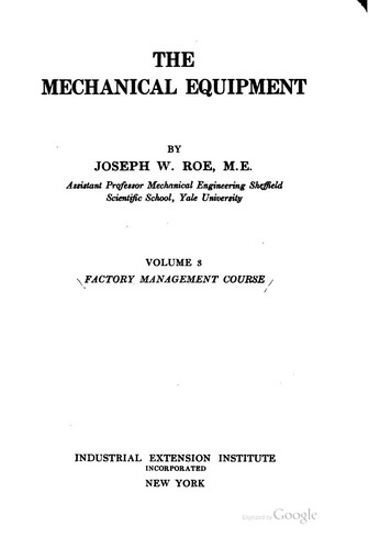 Cover for The Mechanical Equipment