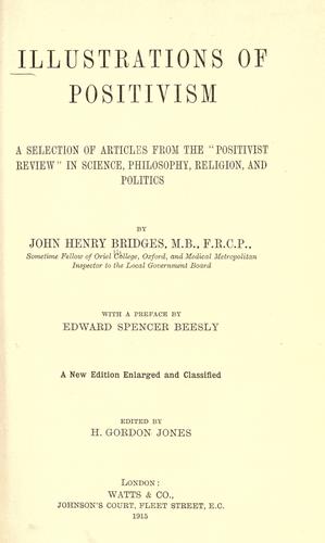 Cover for Illustrations of positivism