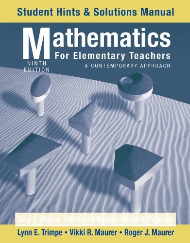 Cover for Mathematics for Elementary Teachers, Student Hints and Solutions Manual