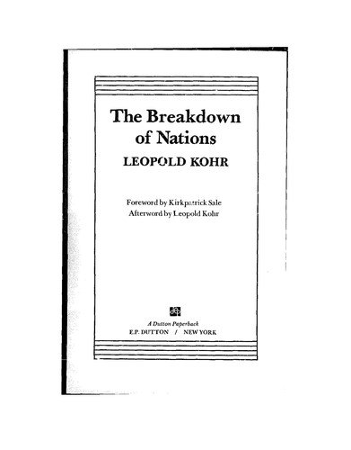 Cover for The breakdown of nations