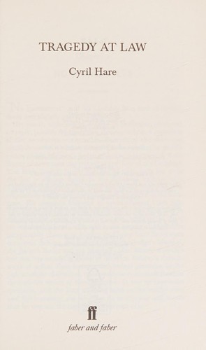 Cover for Tragedy at Law