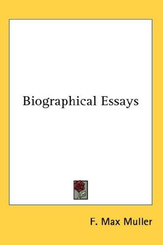 Cover for Biographical Essays