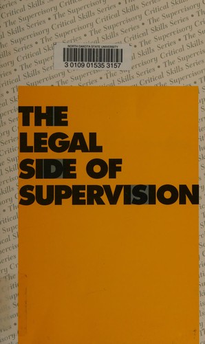Cover for The Legal side of supervision.
