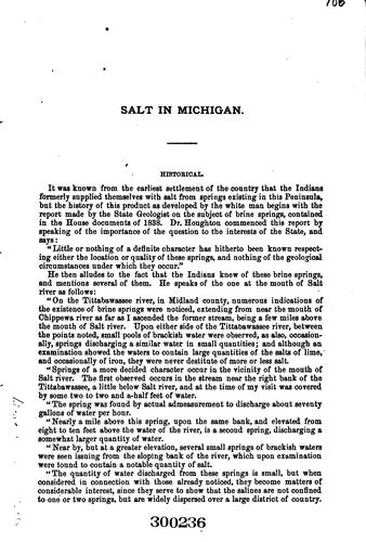 Cover for Statistics Relating to the Saline Interests of Michigan