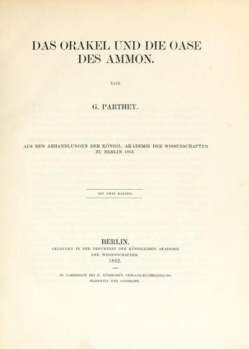 Cover for Das Orakel und die Oase des Ammon