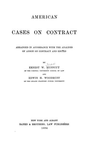 Cover for American cases on contract