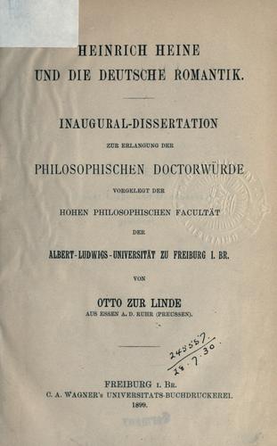 Cover for Heinrich Heine und die deutsche Romantik.