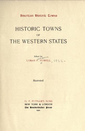 Cover for Historic towns of the western states