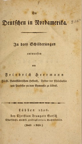 Cover for Die Deutschen in Nordamerika.