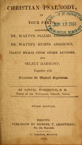Cover for Christian Psalmody, in four parts