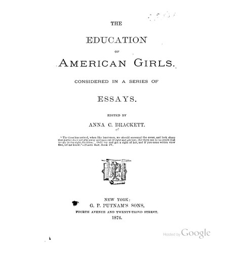 Cover for The Education of American Girls