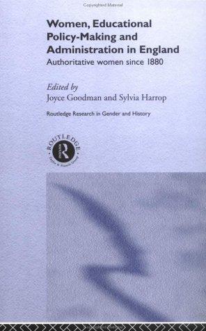 Cover for Women, educational policy-making, and administration in England
