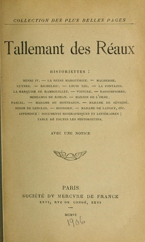 Cover for Historiettes