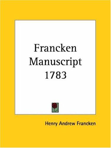 Cover for Francken Manuscript 1783
