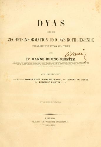 Cover for Dyas oder die Zechsteinformation und das Rothliegende.