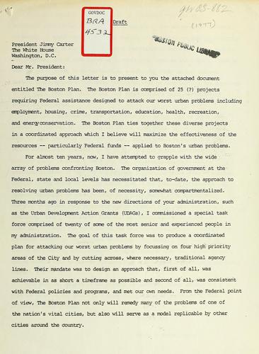 Cover for Draft letter