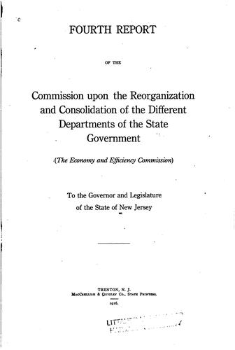 Cover for Report of the Commission Upon the Reorganization and Consolidation of ...